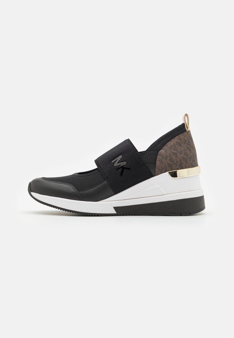 michael kors black sneaker wedges