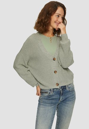 Strickjacke - salbeigrün