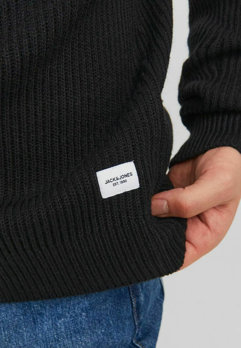 Jack u0026 Jones PANNEL HALF ZIP - Pullover - black/noir - ZALANDO.FR