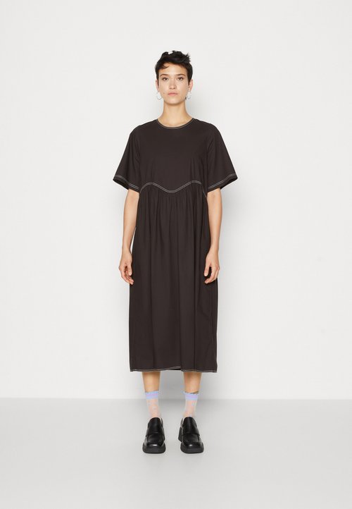 Vero Moda BUMPY SS CALF - Blusenkleid - black/schwarz - Zalando.ch