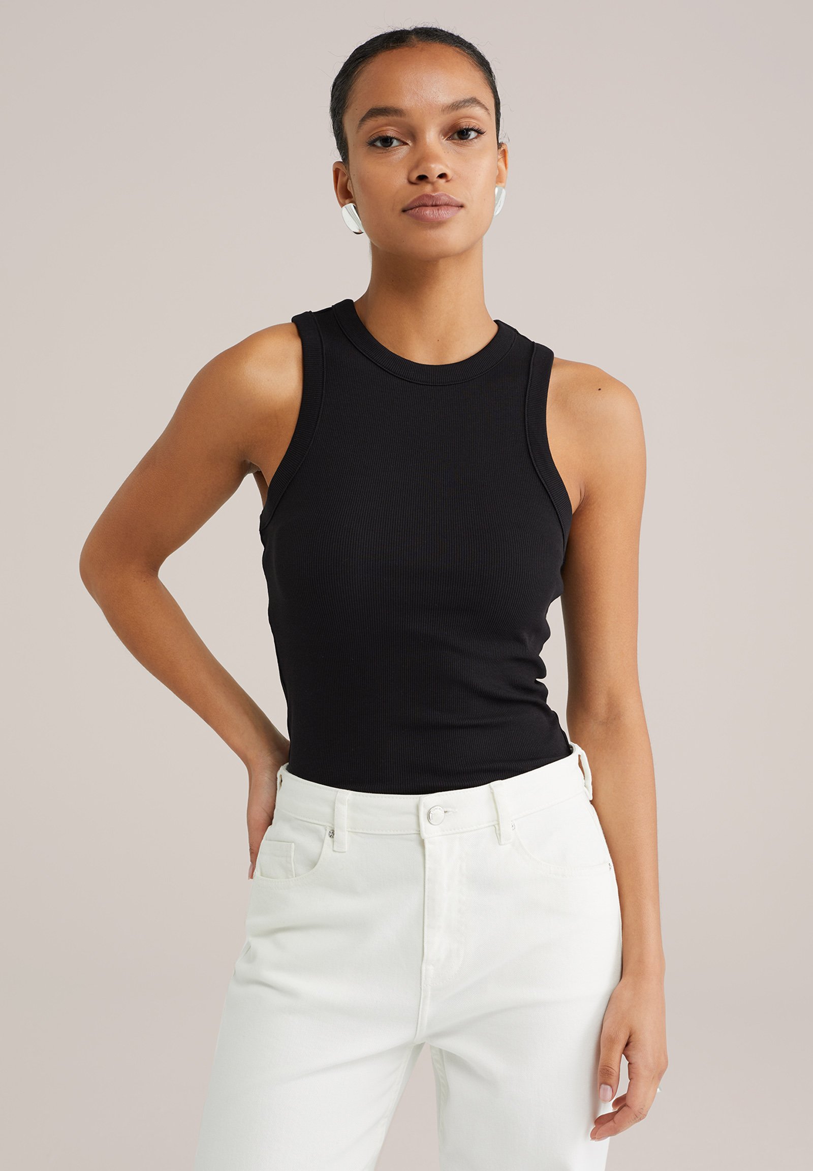 Kleding Zalando Tops Dames WE Fashion SINGLET Top Black/zwart