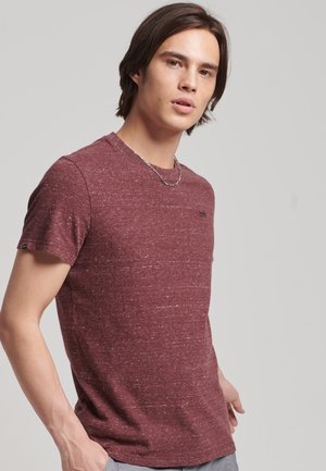 Superdry & Co MICRO EMBROIDERED  - T-shirt basique - burgundy heather