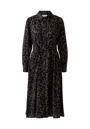 Oui, MIDIKLEID - Shirt dress - dk brown grey