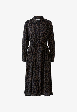 Oui, MIDIKLEID - Blusenkleid - dk brown grey