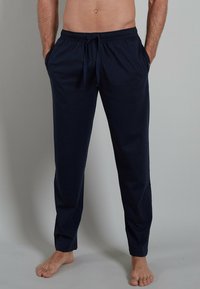 Götzburg - LANGE - Pyjama bottoms - blau dunkel uni Thumbnail Image 1