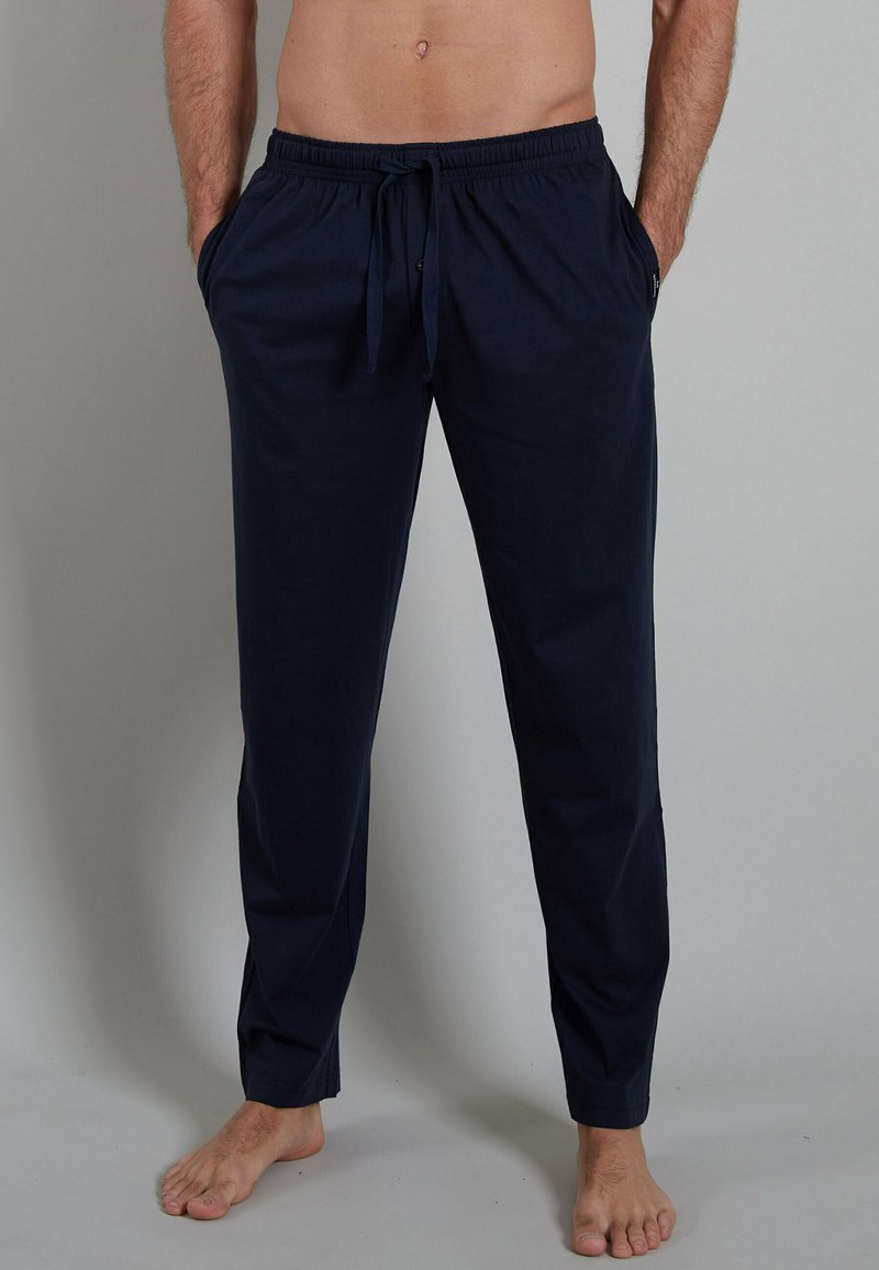 Götzburg - LANGE - Pyjama bottoms - blau dunkel uni, Enlarge
