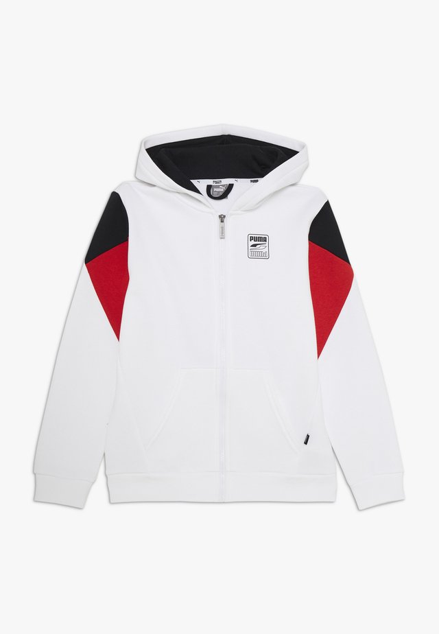 REBEL BLOCK FULL ZIP HOODIE - veste en sweat zippée - white