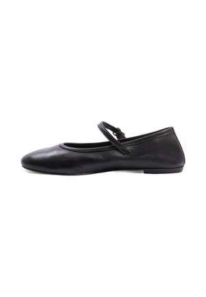 Ankle strap ballet pumps - black