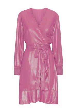 AMERICANDREAMS, MILLY LS SHIMMER WRAP DRESS - Φόρεμα ημέρας - pink