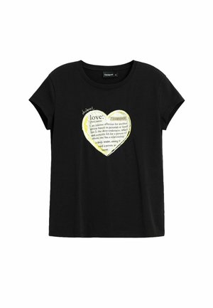 Desigual, PRINTED KNIT T-SHIRT - T-shirt print - black