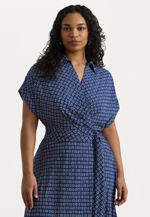 GEO-PRINT BELTED CREPE DRESS - Day dress