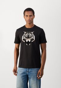 Antony Morato REGULAR FIT WITH MATT AND FLOCK - Printtipaita - black