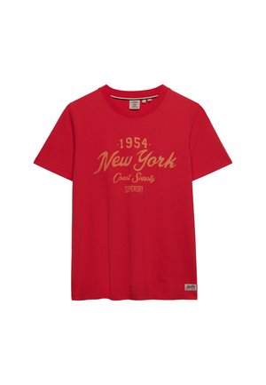 Superdry & Co, BEACH CLUB - Camiseta estampada - vintage wash red