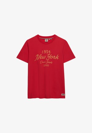 Superdry & Co, BEACH CLUB - Camiseta estampada - vintage wash red