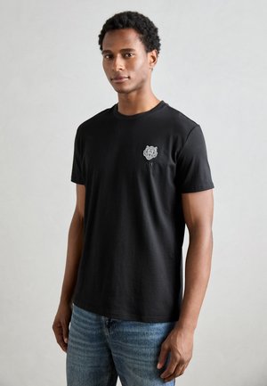 REGULAR FIT WITH LOGO  - Basic T-shirt - black