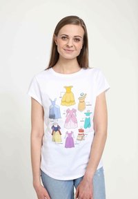 Disney DISNEY PRINCESS TEXTBOOK DRESSES - T-shirts print - white