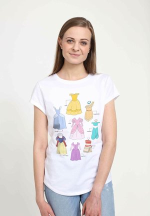 DISNEY PRINCESS TEXTBOOK DRESSES - Print T-shirt - white