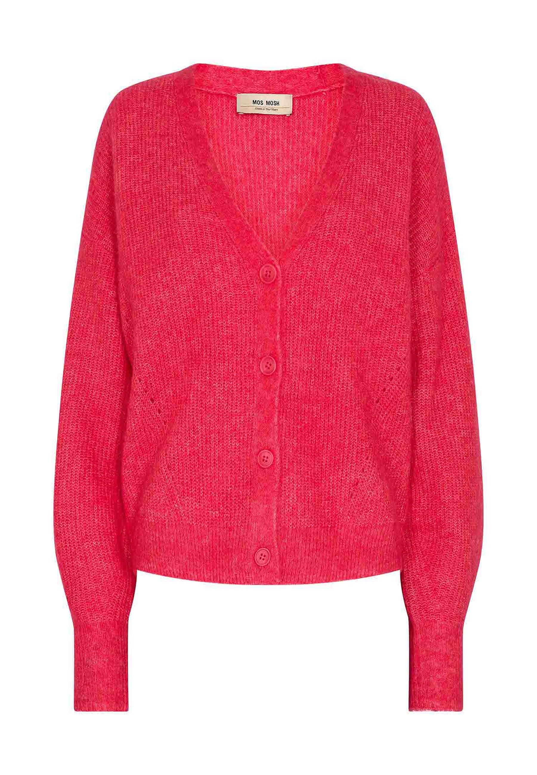 Mos Mosh THORA V NECK CARDIGAN - Strickjacke - teaberry/pink 