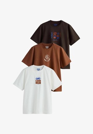 Next, EMBROIDERY T-SHIRT. 3 PACK - T-shirts print - brown tan white