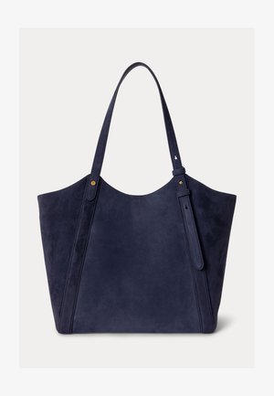 Lauren Ralph Lauren, SHEEP-SUEDE LARGE TASHA TOTE BAG - Чанта за пазаруване - lauren navy