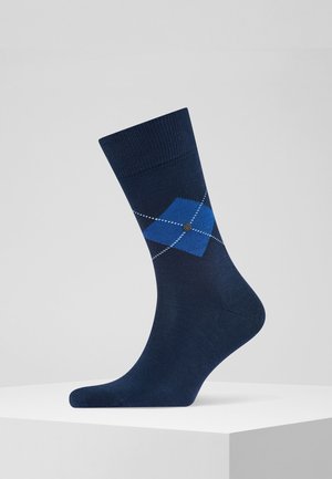 Chaussettes Hommes Burlington King Argyle - Coton, Couleur Marine, Motif Argyle, Neuf Avec étiquettes