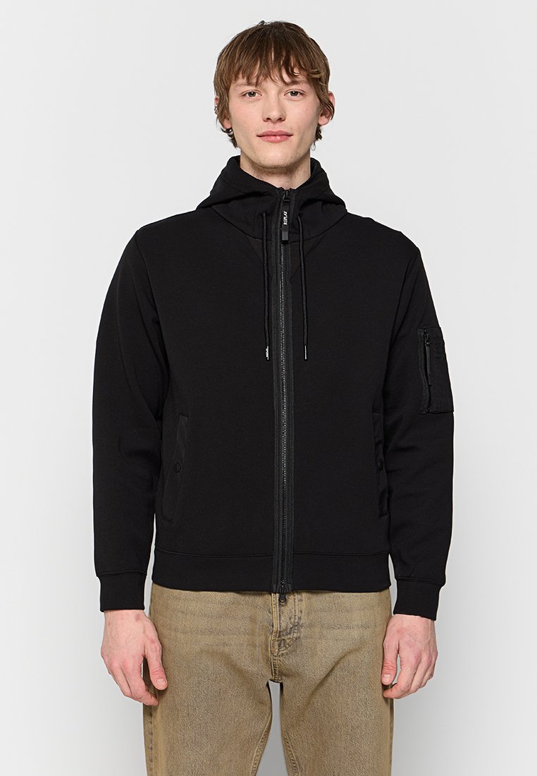 Replay Sweater met rits zwart