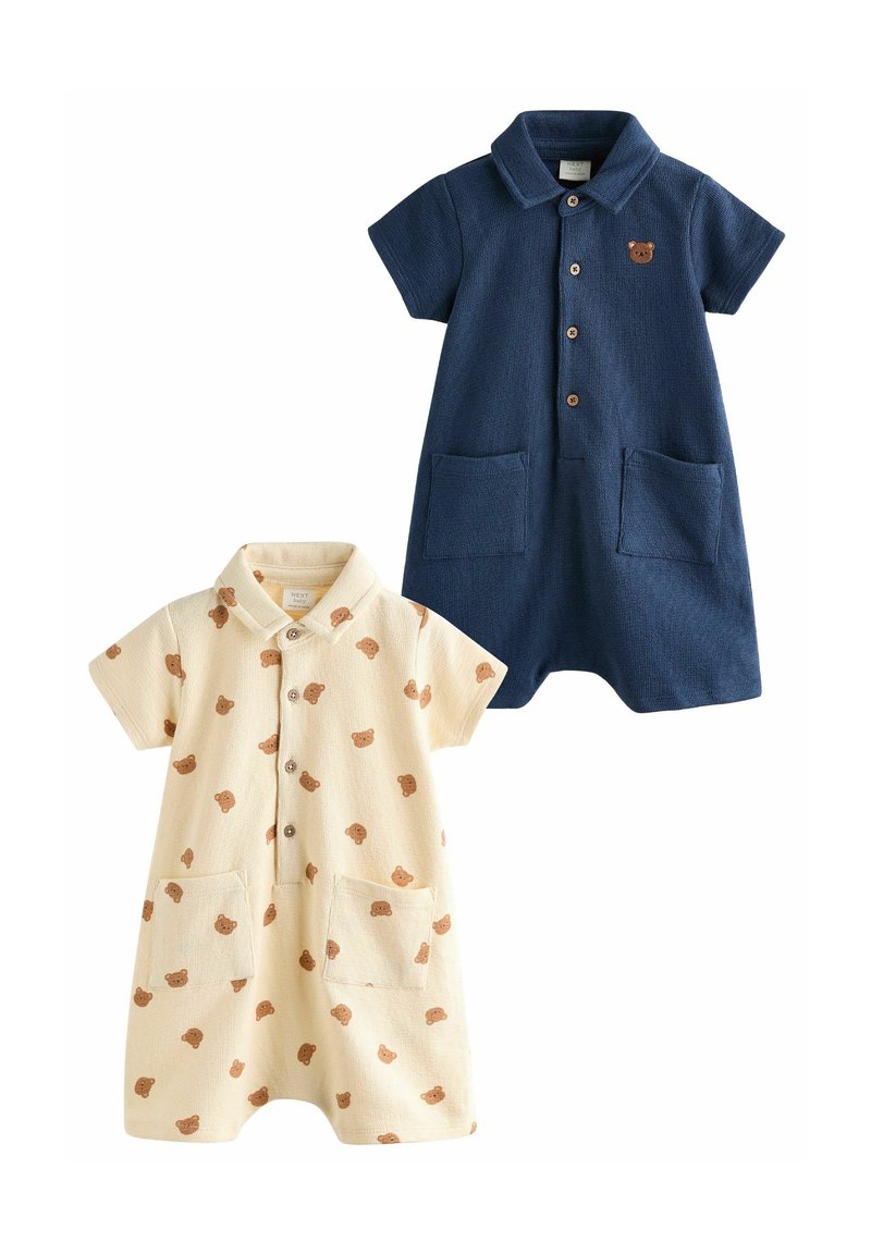 Next - COLLAR ROMPERS 2 PACK  - REGULAR FIT - Tuta jumpsuit - navy blue cream bear, Ingrandire