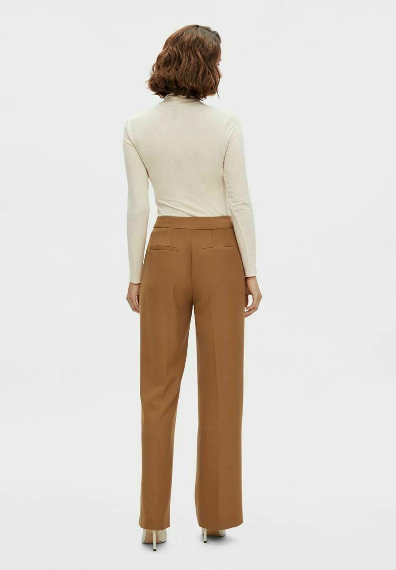 YAS HIGH WAIST - Broek - tobacco brown/gemêleerd bruin - Zalando.nl