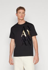 Armani Exchange - Nyomott mintás póló - black Miniatűr kép 1