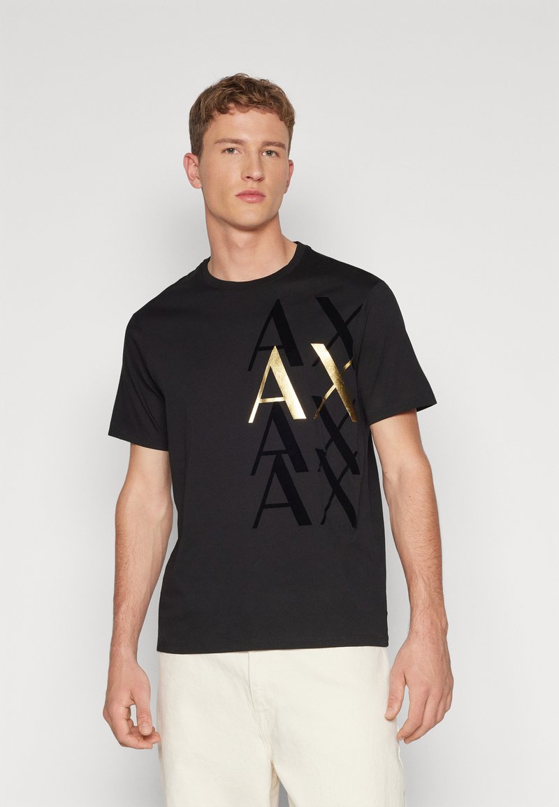 Armani Exchange - Nyomott mintás póló - black, Nagyítás