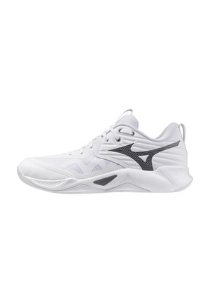 Mizuno WAVE MOMENTUM PRO UNISEX - Röplabdacipők - white/metallic gray/black