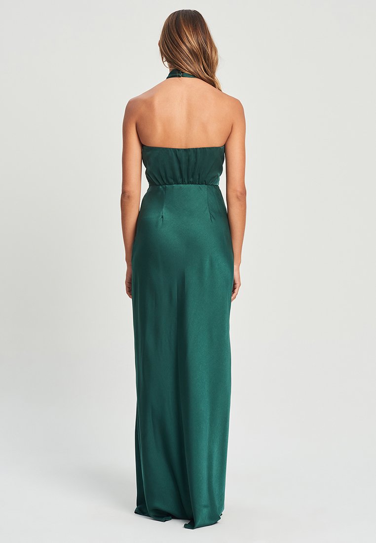 green emerald velvet dress Vivienne Velvet Midi Dress-Green Fir main image 0