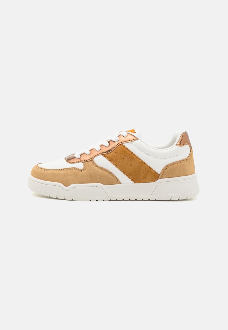 ONLY SHOES - ONLSWIFT SIDE PANEL - Trainers - white/cognac/gold, Enlarge