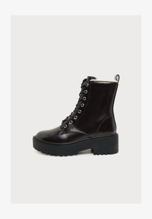 ONLY SHOES, ONLBRANDIE 20 WARM LACE UP - Bottines à lacets - dark brown