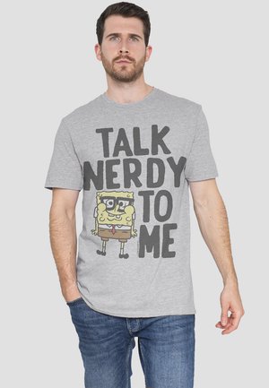 Print T-shirt - mottled grey