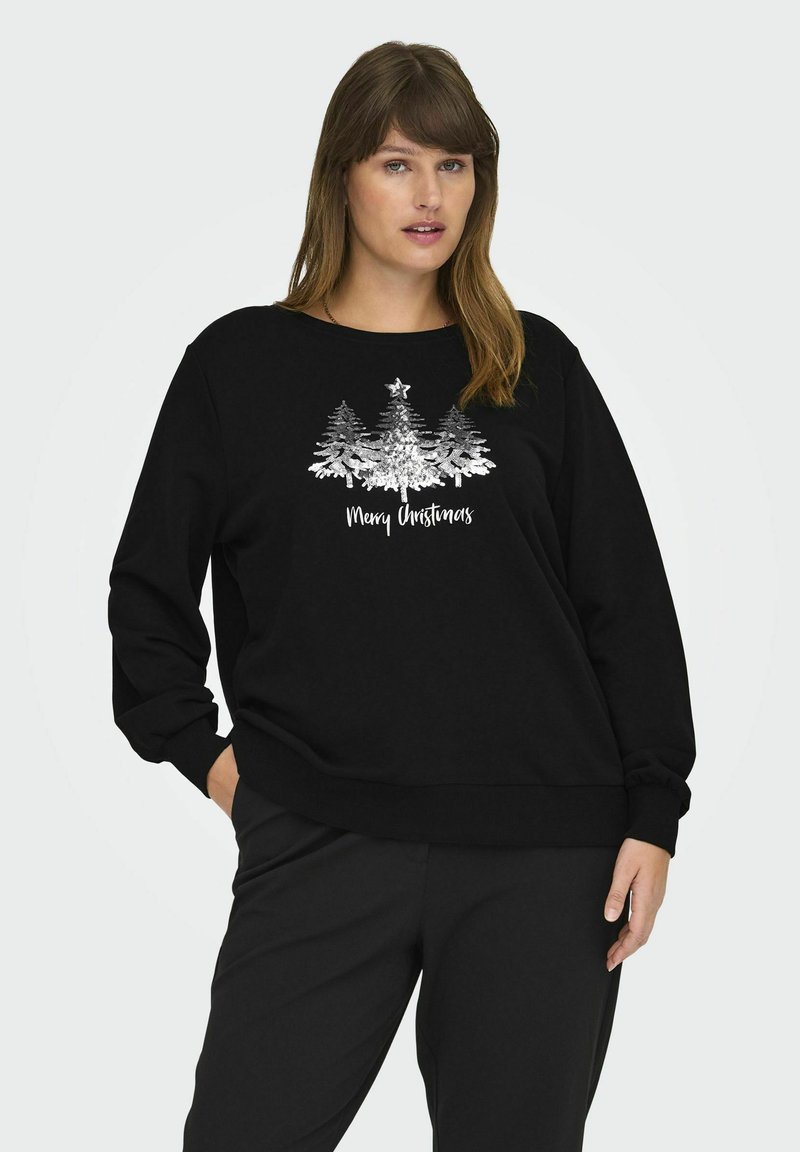 ONLY Carmakoma CARXMAS LIFE LS O-NECK - Sportinis megztinis - black