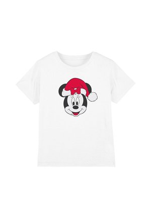 Disney MINNIE MOUSE CHRISTMAS HAT - Print T-shirt - white