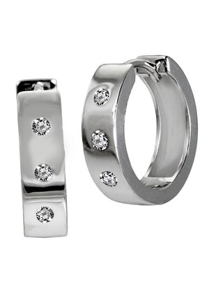 CREOLEN DREI  - Ohrringe - silber weiß farben