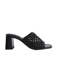 BLOCK OPEN TOE - Muiltjes met hak - black
