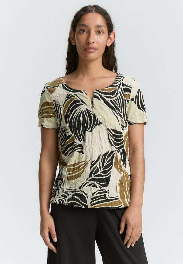 CRINKLE MIT MUSTER - T-Shirt print - neutral cut leaves design