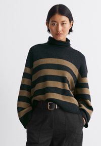 Marc O'Polo GESTREIFTER ROLLKRAGEN - Strickpullover - stripe dark slate melange