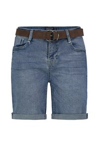 BERMUDA MIT GÜRTEL - Jeansshort - light blue