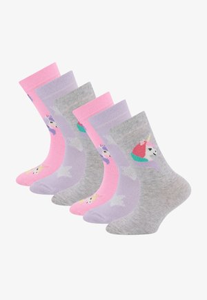 KIDSSOCKS UNICORN 6 PACK UNISEX - Čarape - pink