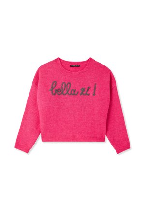 MAGLIA GIROCOLLO CON SCRITTA RICAMATA - Maglione - fucsia