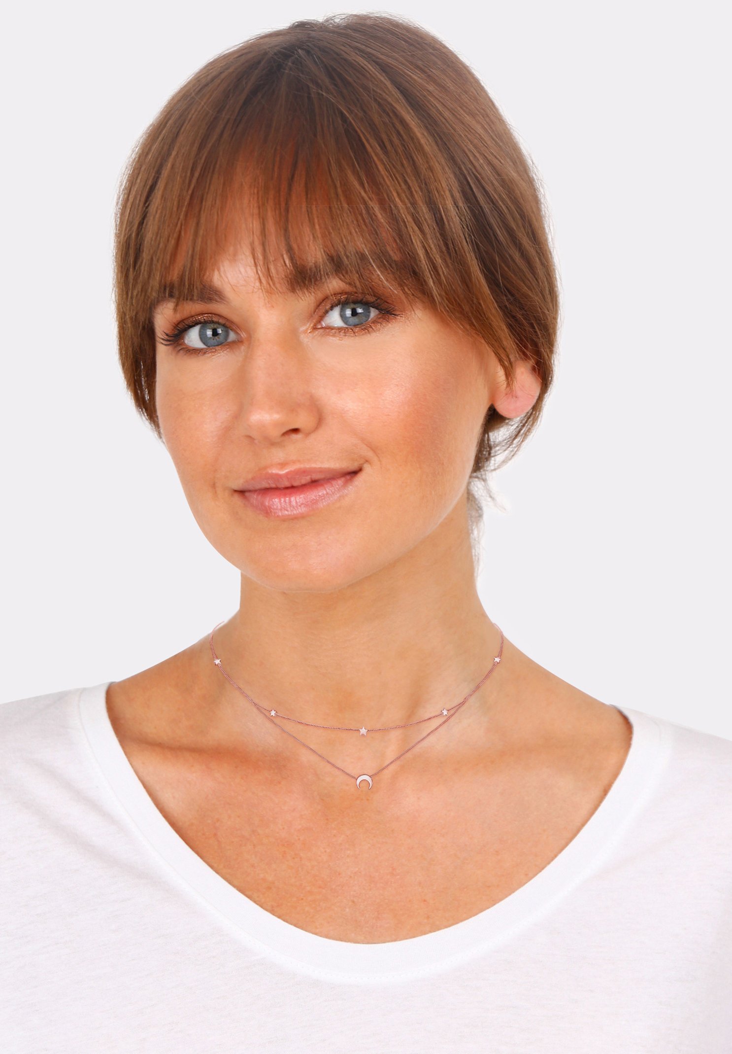 Choker con lapislazzuli in argento 925 placcato oro rosa