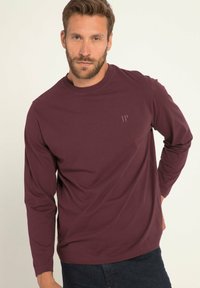 JP1880 MIT LOGO-RUNDHALS REGULAR FIT - Langarmshirt - dark ruby