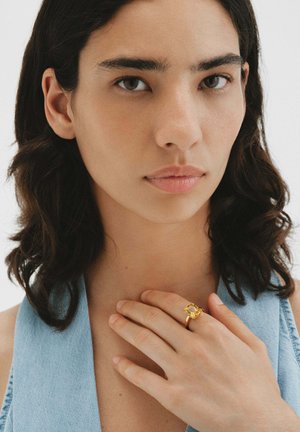 Aristocrazy, ANILLO DE PLATA 925 BAÑADA EN ORO AMARILLO DE 18K CON CITRINO NARANJA - Anillo - gold-colored