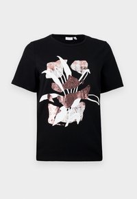 VISTAMP O NECK FOIL - T-shirt con stampa - black/white