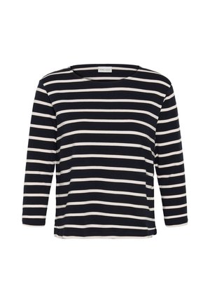 Part Two, NELAPW TS - Langarmshirt - navy eggnog stripe