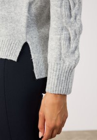 Gerry Weber LANGARM RUNDHALS MIT ZOPFMUSTER - Jumper - silver grey melange